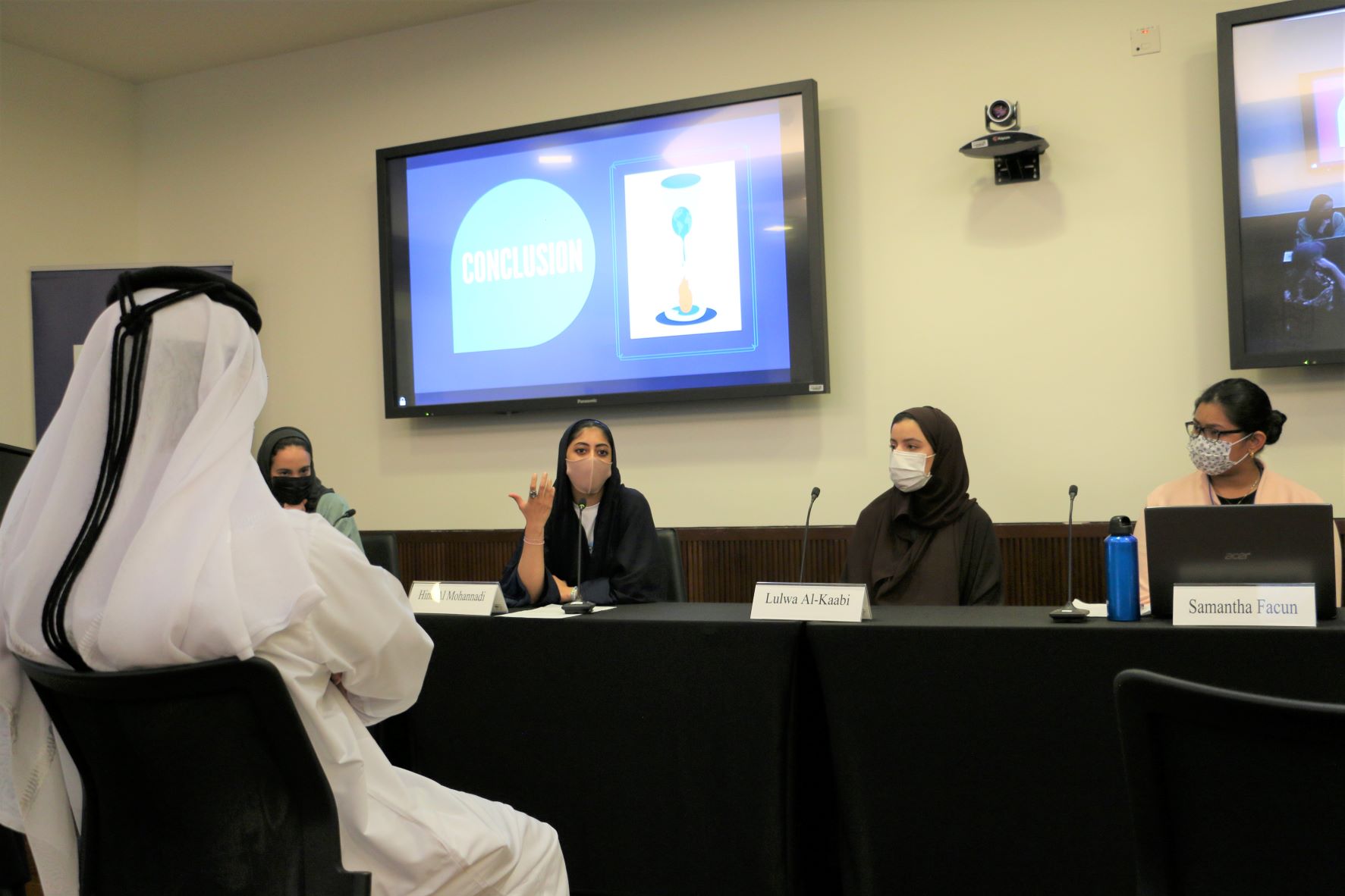 Students participating in a Panel discussion at GU-Q