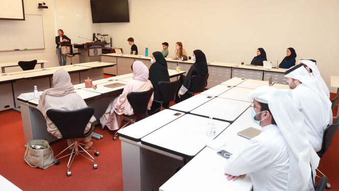 Students attending a course on Qatari Ethnography